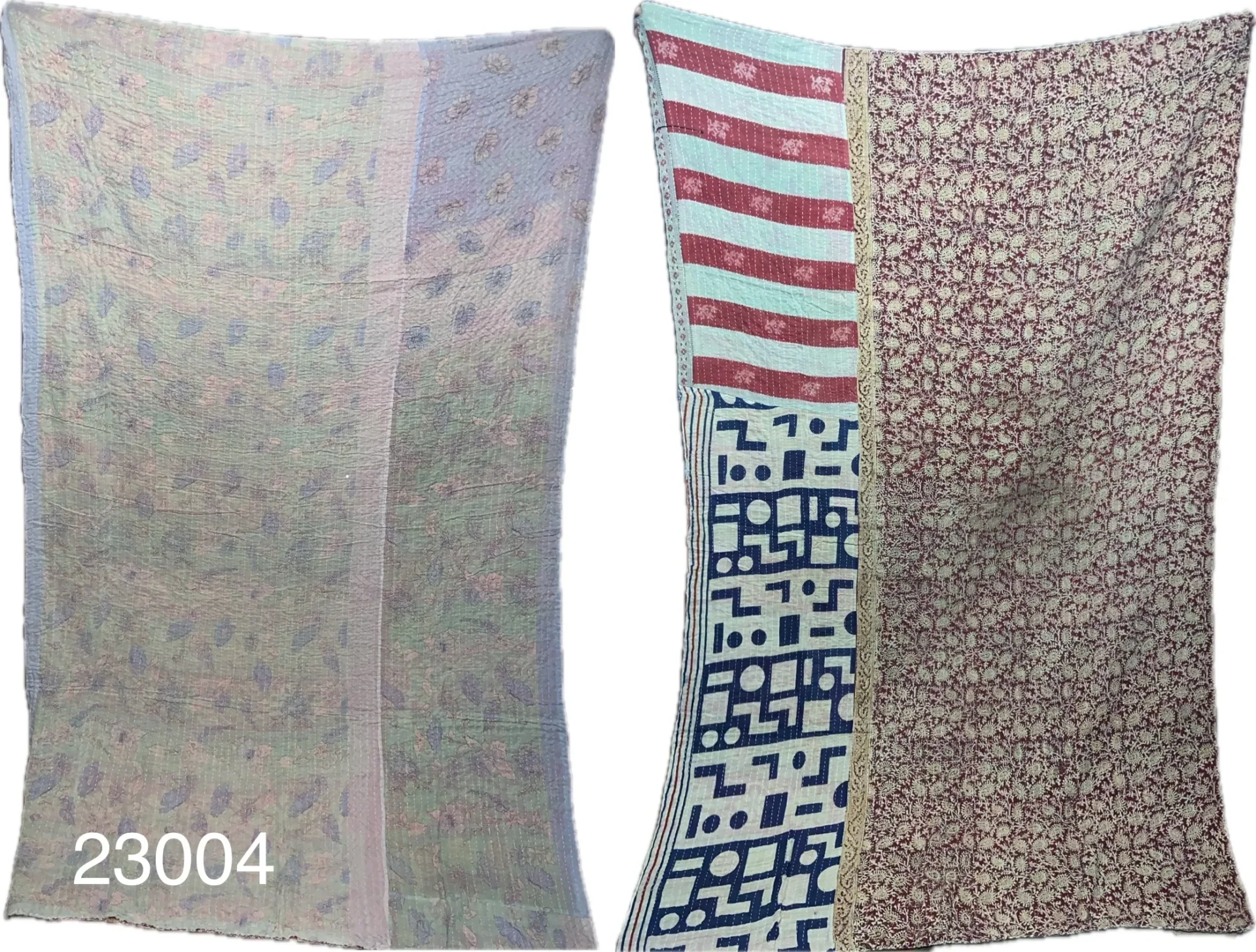 A close up of two different types of fabric